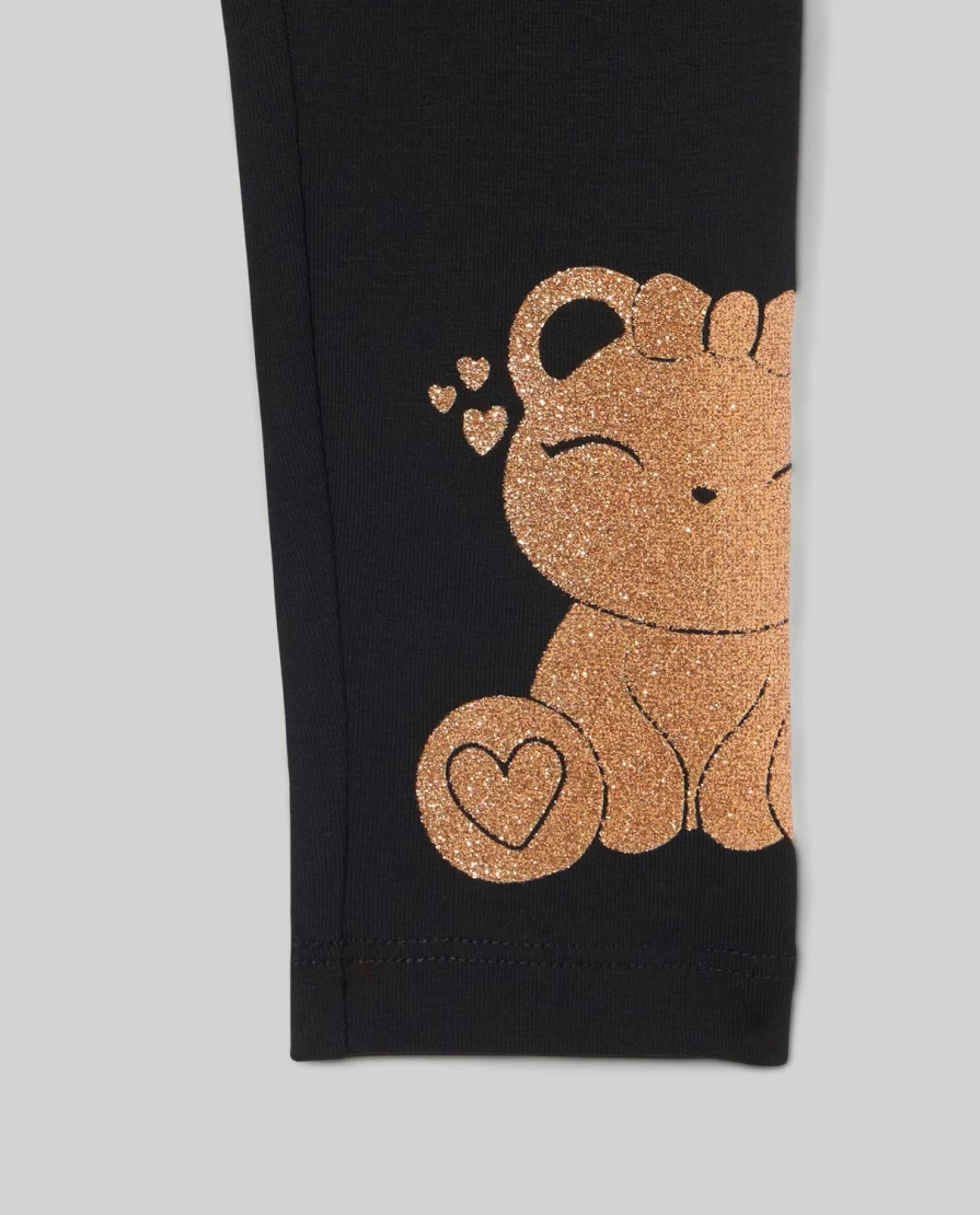 Blukids Girls' Stretch Cotton Glitter Print Leggings for Kids - Comfortable & Stylish Children's Leggings