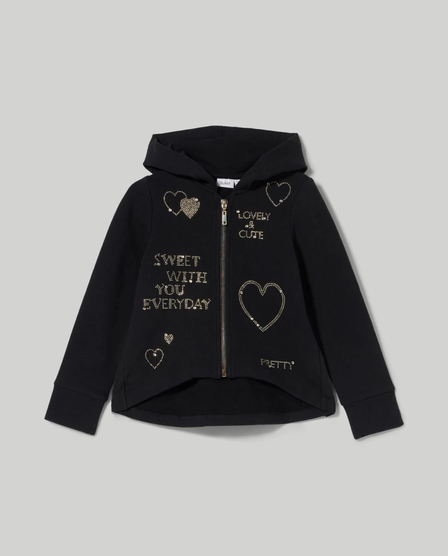 "Blukids Girls' Soft Brushed Cotton Hoodie – Comfortable Kids' Pullover"