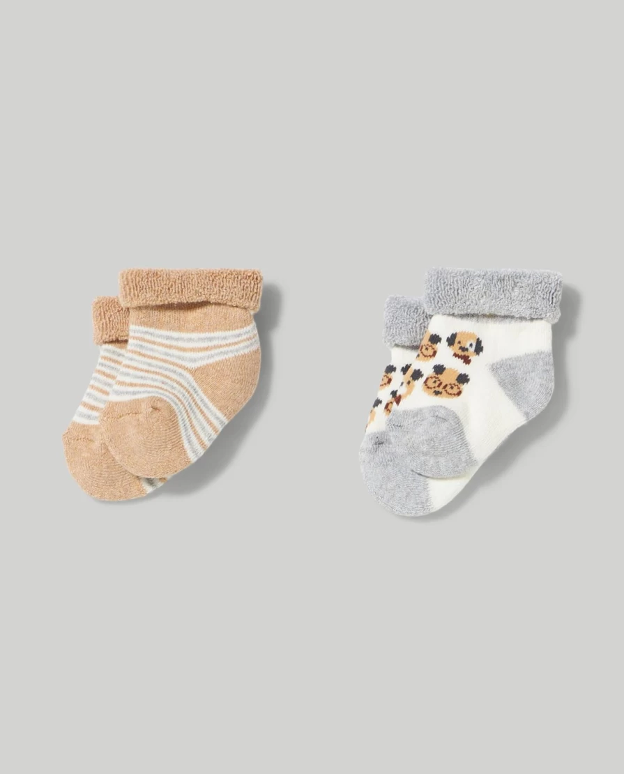 Blukids Organic Cotton Terry Socks for Babies - Soft Pack of 2