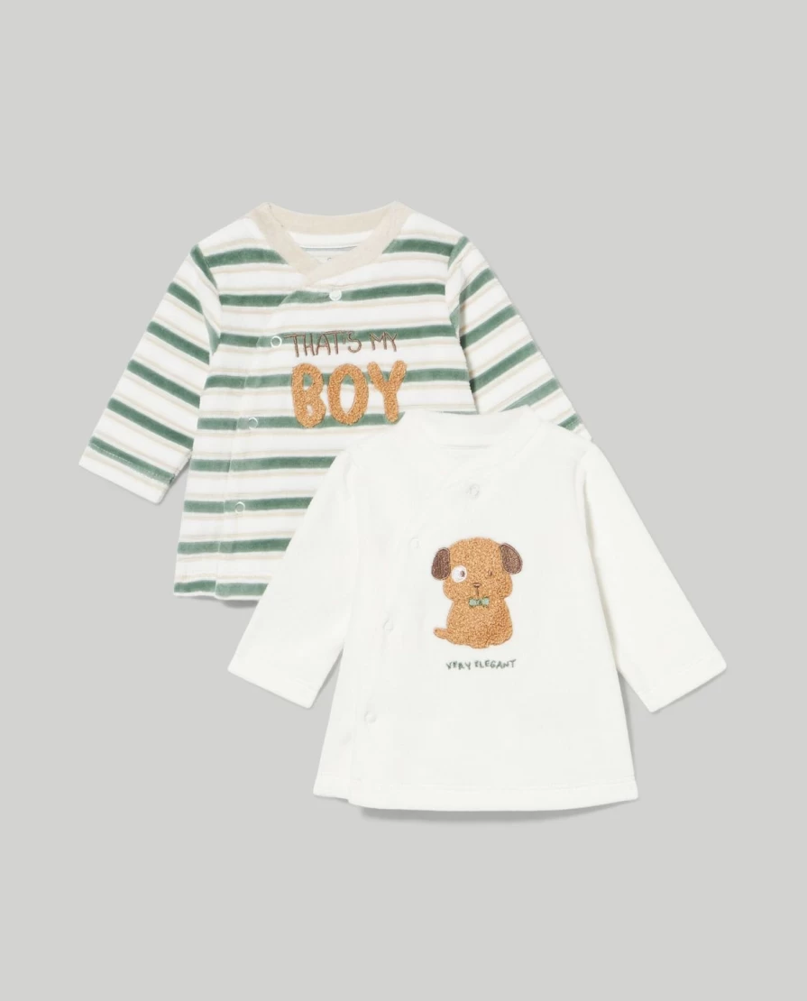 "Blukids Newborn Baby Boys & Girls 2-Pack Soft Chenille T-Shirts"