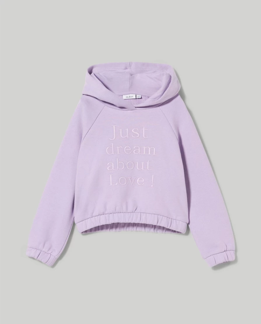 Blukids Girls' Hooded Cropped Sweatshirt for Children - Stylish & Comfortable