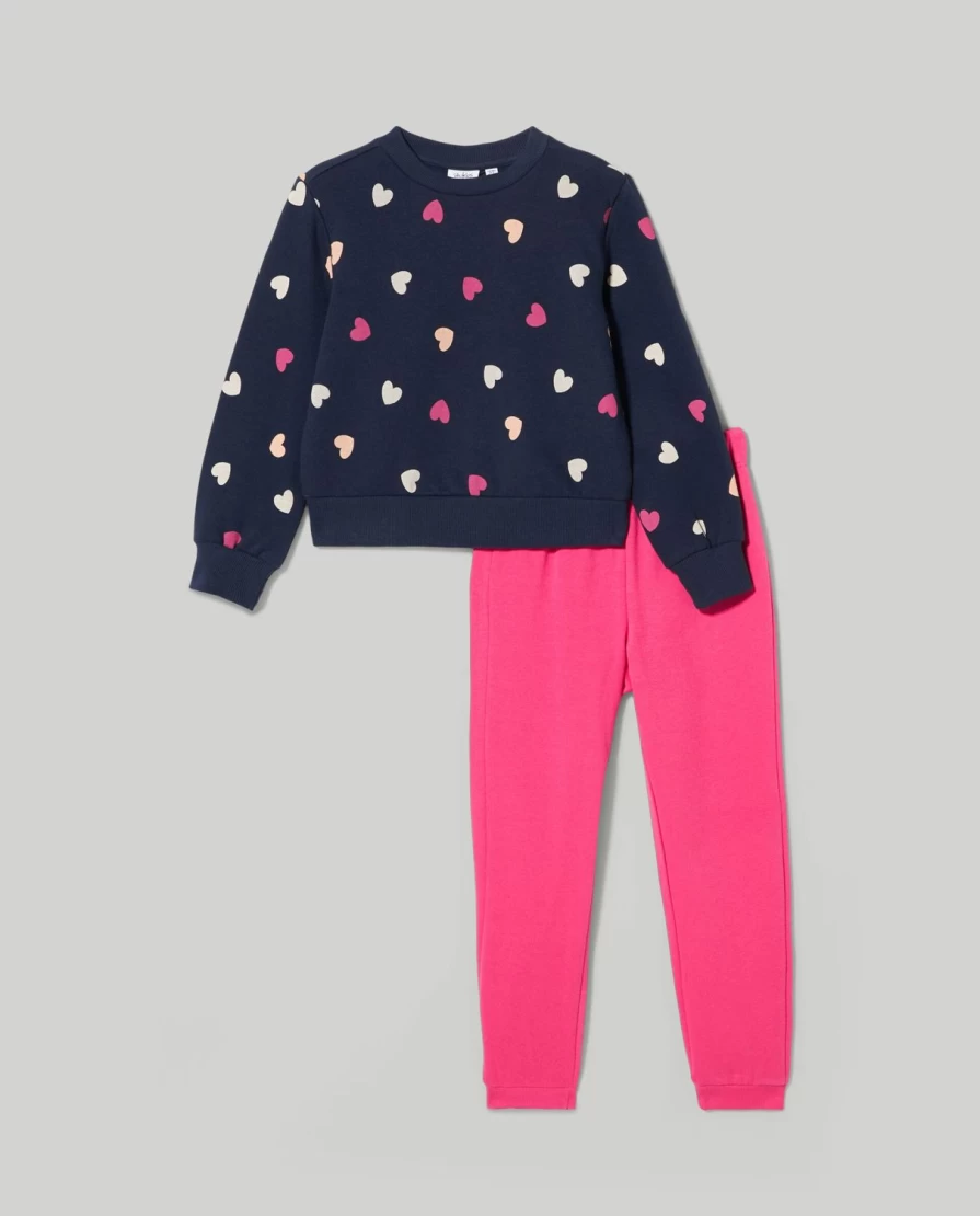"Blukids Girls' Pure Cotton Jogging Set – Comfortable Children's Activewear"