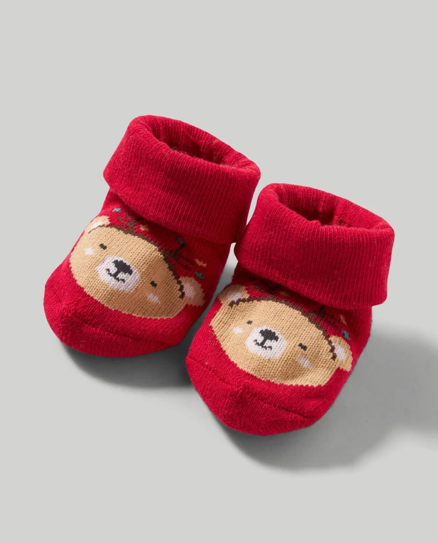 Blukids Organic Cotton Terry Christmas Baby Socks for Holiday Comfort