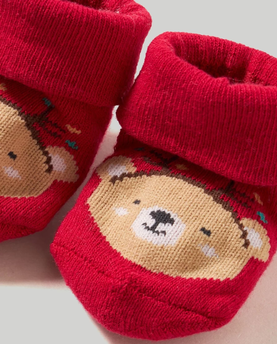 Blukids Organic Cotton Terry Christmas Baby Socks for Holiday Comfort