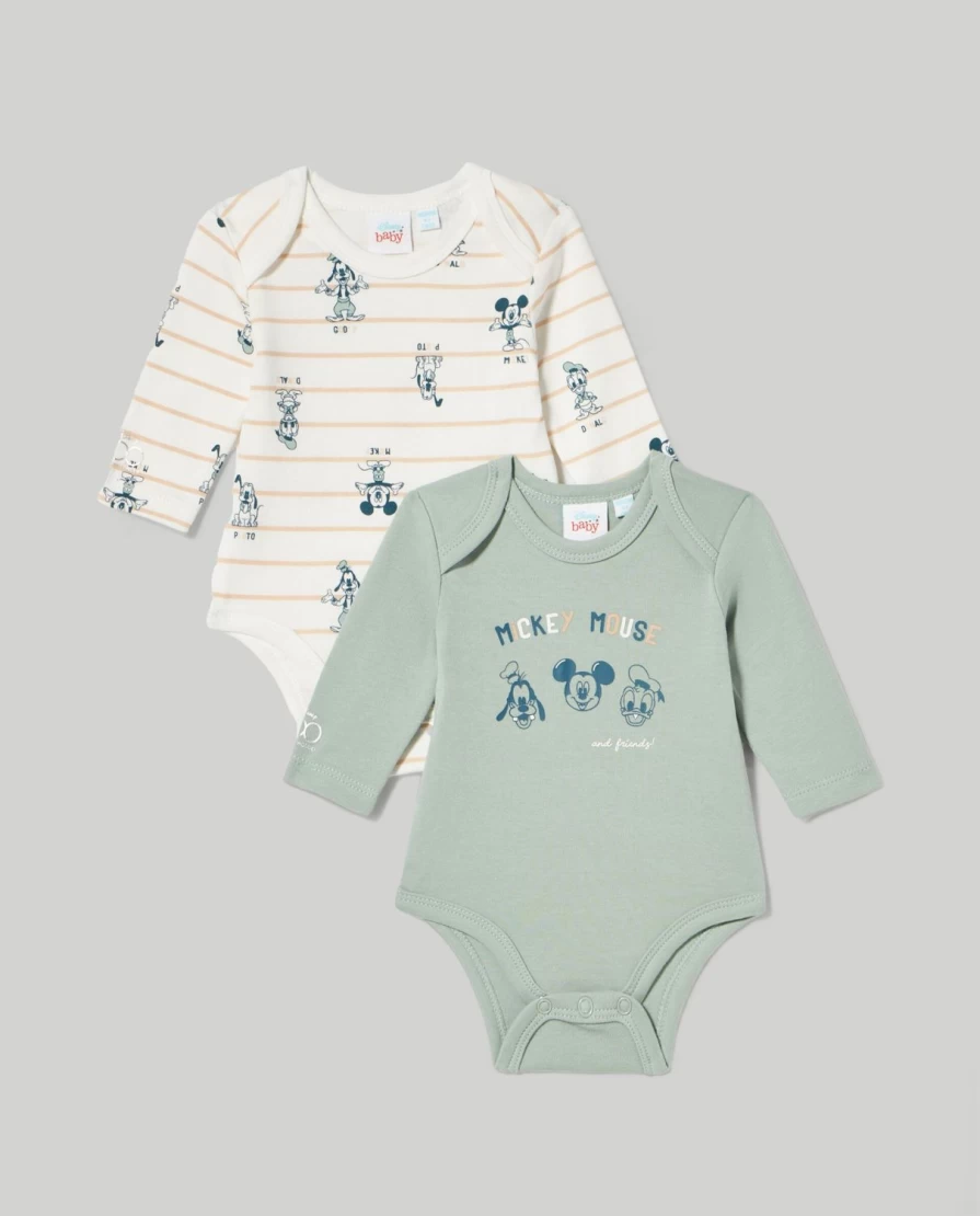 Blukids 2-Pack 100% Pure Cotton Interlock Bodysuits for Newborns - Soft Baby Onesies for Birth