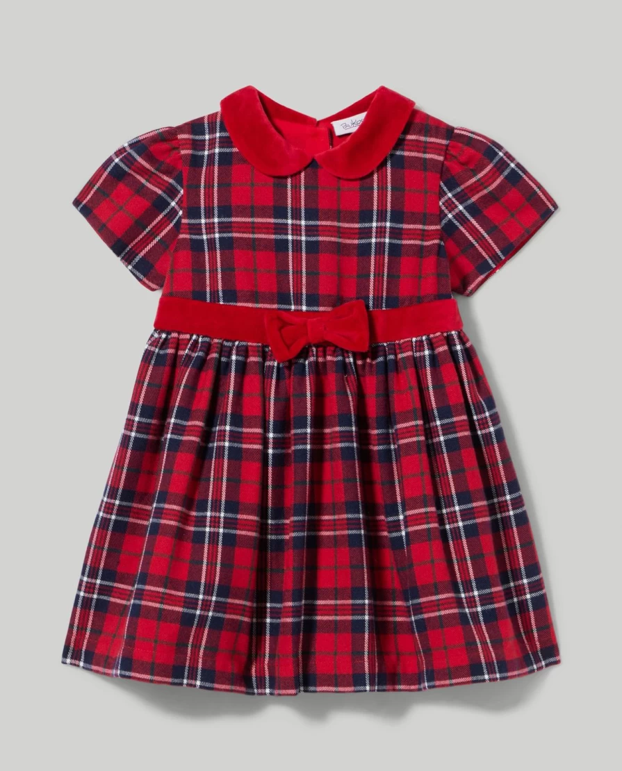 Blukids Newborn Baby Girl Checked Dress - Soft Cotton Casual Outfit