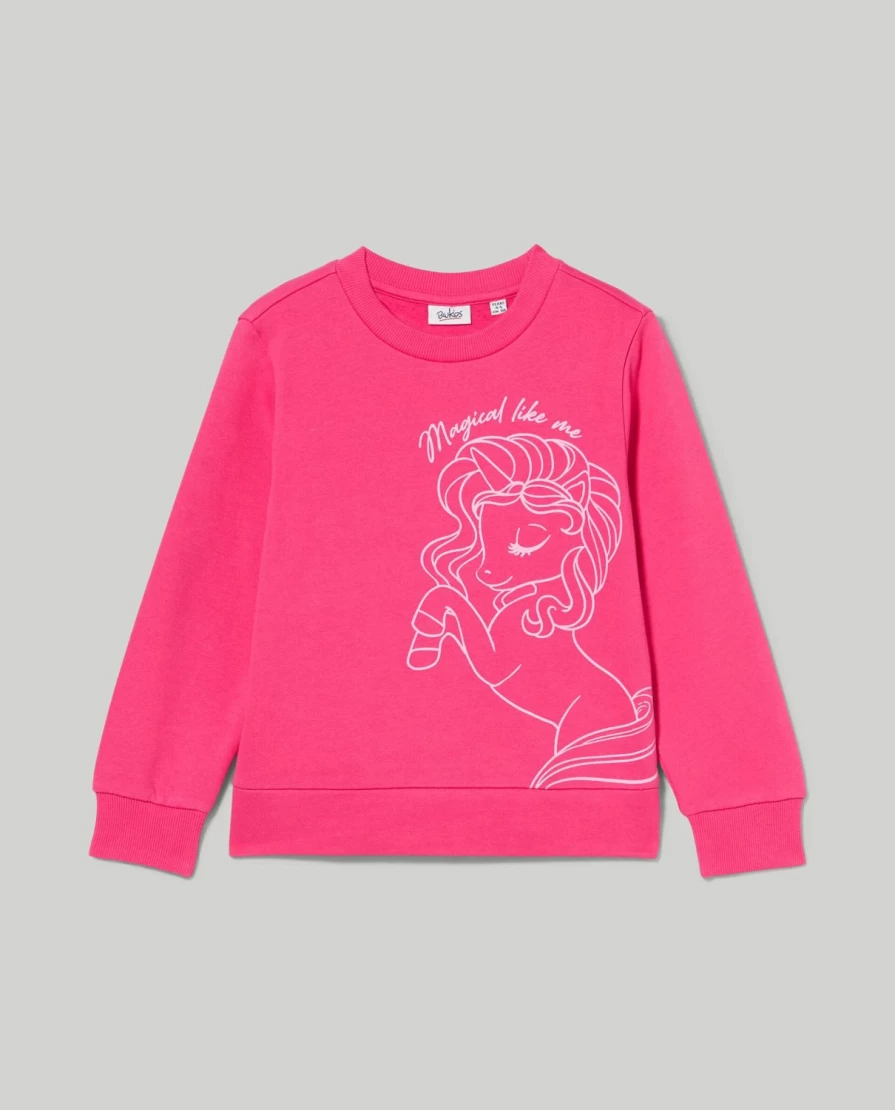"Blukids Girls' Soft Brushed Cotton Sweatshirt | Comfortable Kids' Pullover"