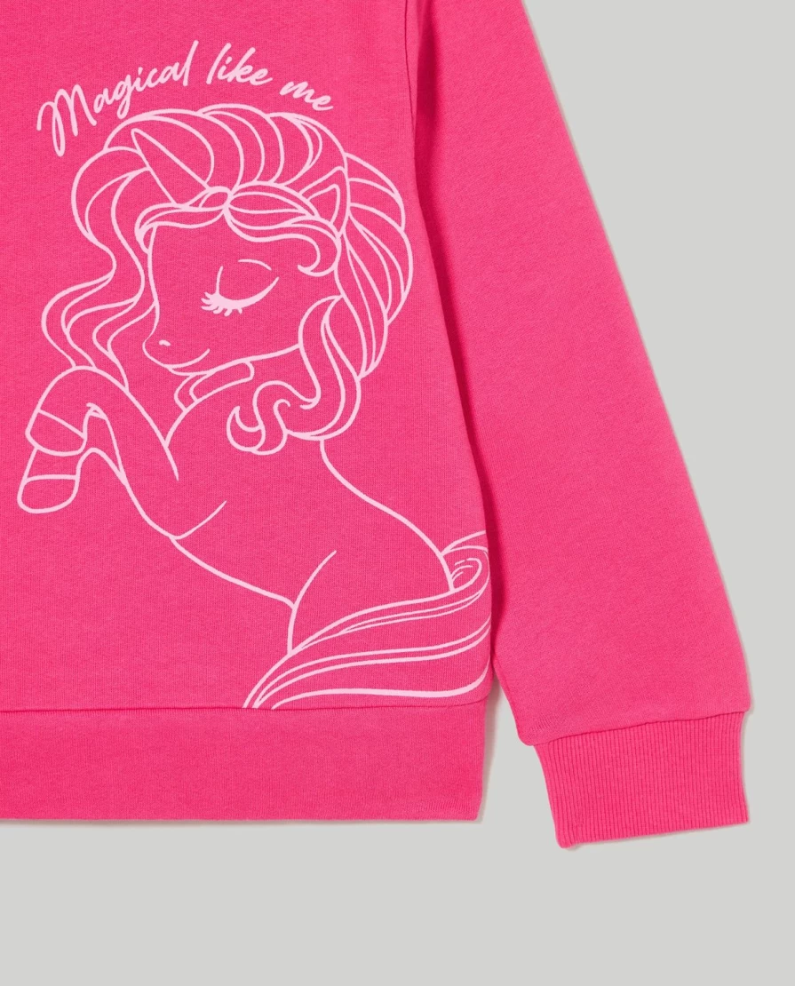 "Blukids Girls' Soft Brushed Cotton Sweatshirt | Comfortable Kids' Pullover"