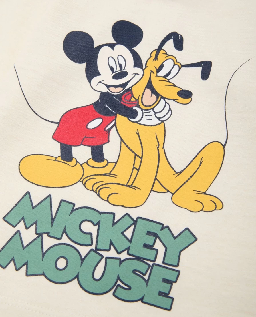 Blukids Newborn Mickey Mouse Cotton Blend T-Shirt for Babies