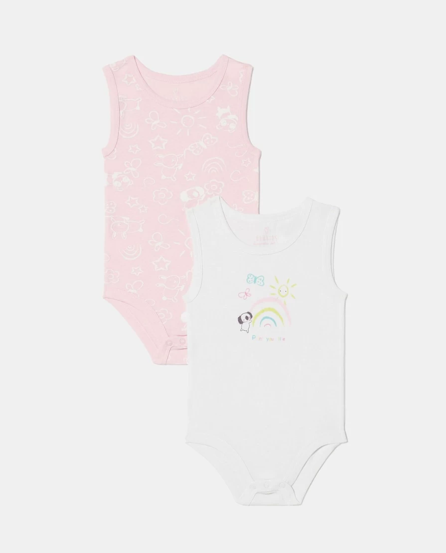 "Blukids Pack of 2 Sleeveless Bodysuits for Newborns – Soft Baby Onesies"
