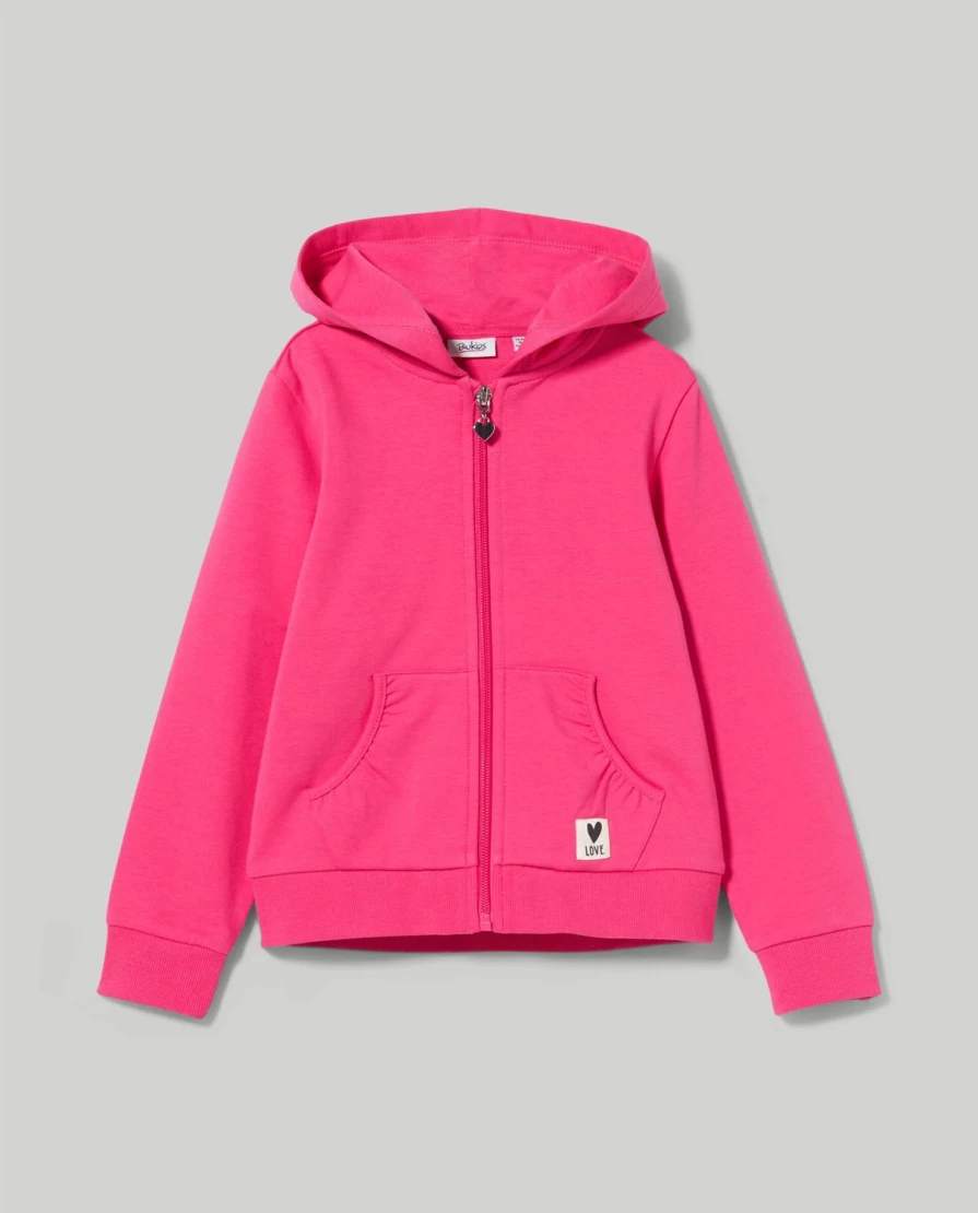 Blukids Girls' Full Zip Hooded Sweatshirt - Comfortable Children's Pullover Jacket