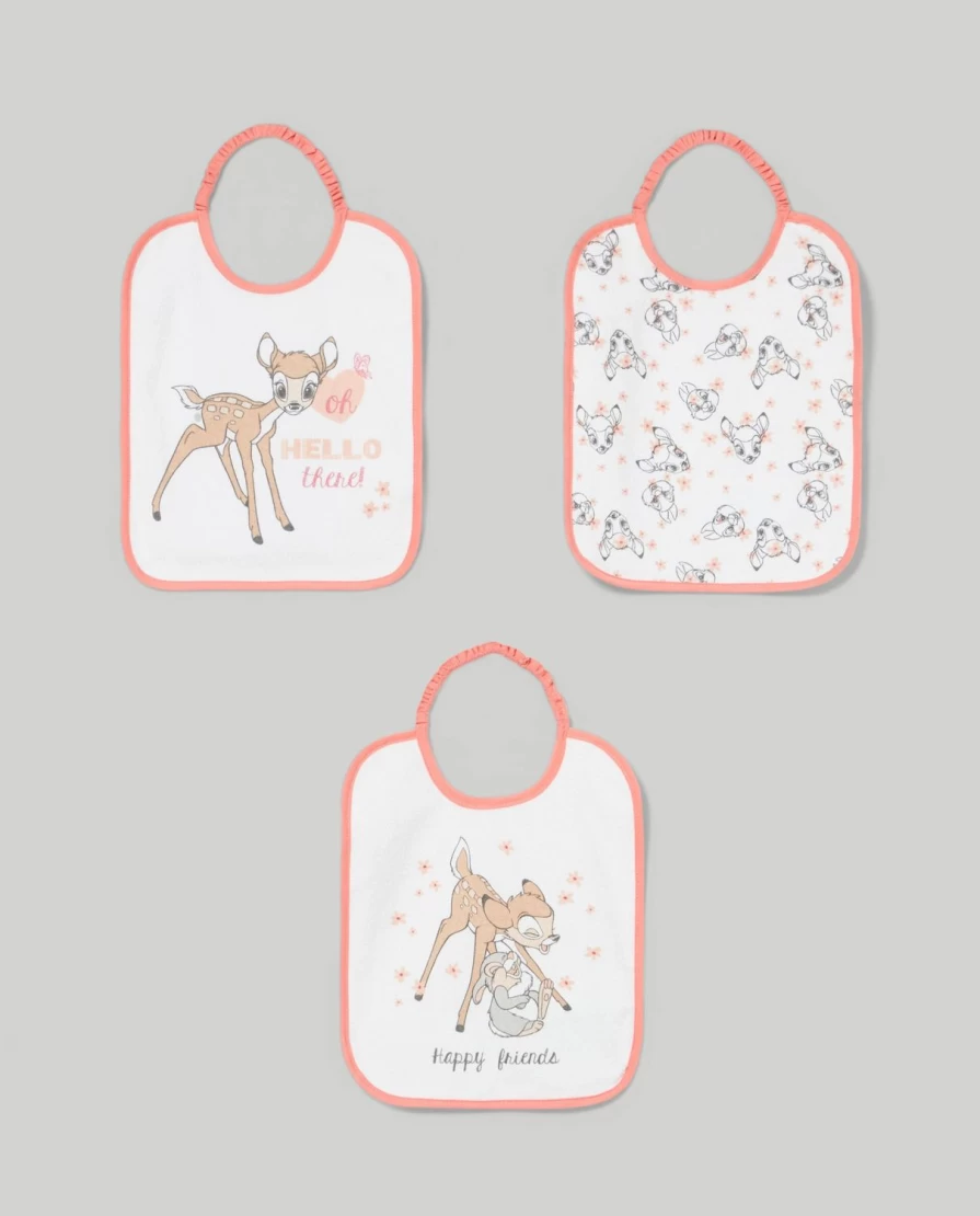 Blukids Pack of 3 Soft Cotton Terry Bibs for Newborn Babies - Essential Drool Bibs for Birth