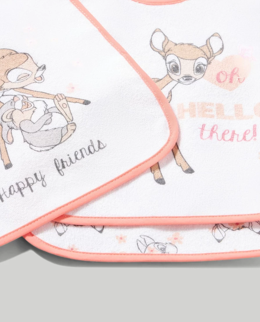 Blukids Pack of 3 Soft Cotton Terry Bibs for Newborn Babies - Essential Drool Bibs for Birth
