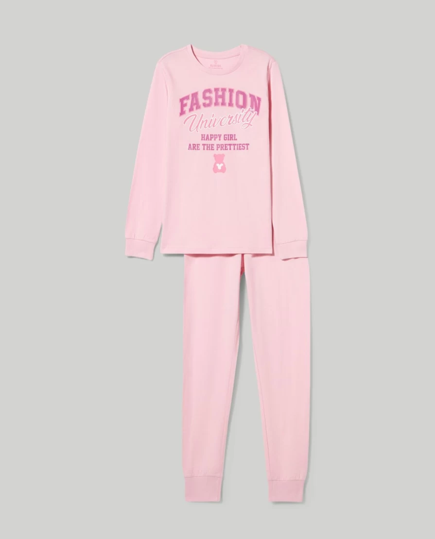 Blukids Youth Long Sleeve Pure Cotton Pajama Set for Girls - Soft & Comfortable Sleepwear