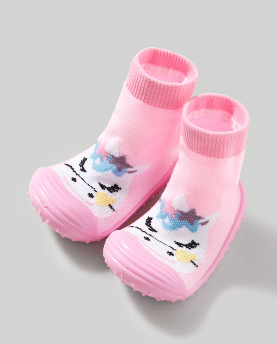 Blukids Kids' Unicorn Socks with Non-Slip Rubber Soles for Girls - Colorful Fantasy Design