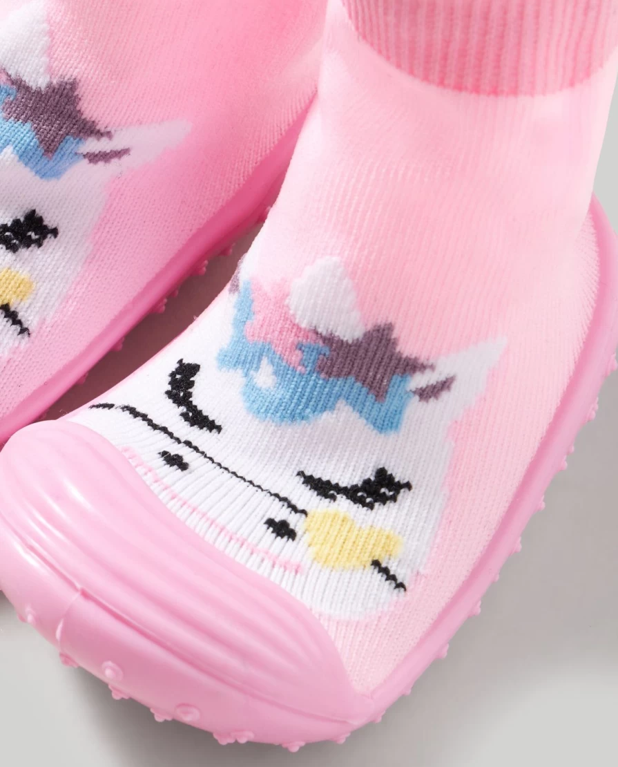 Blukids Kids' Unicorn Socks with Non-Slip Rubber Soles for Girls - Colorful Fantasy Design