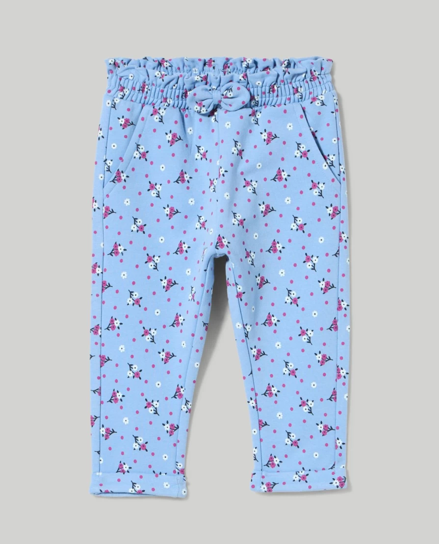 Blukids Newborn Baby Girl's Soft Stretch Cotton Trousers - Comfortable & Breathable