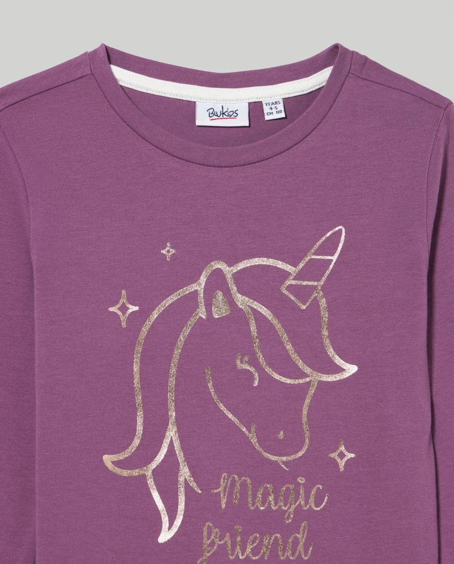 "Blukids Girls' Stretch Cotton Long Sleeve T-Shirt for Children"