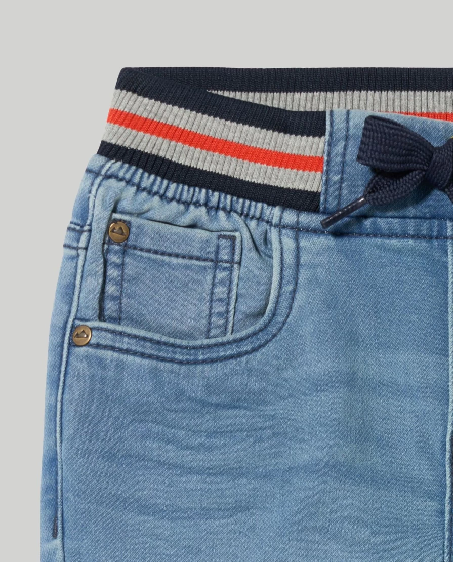"Blukids Boys' Denim Joggers - Comfortable Stylish Kids' Pants for Active Children"