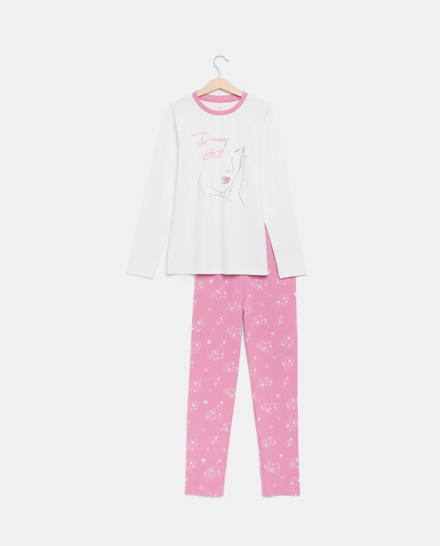Blukids Youth Long Print Pajamas - 100% Pure Cotton Interlock Sleepwear for Girls