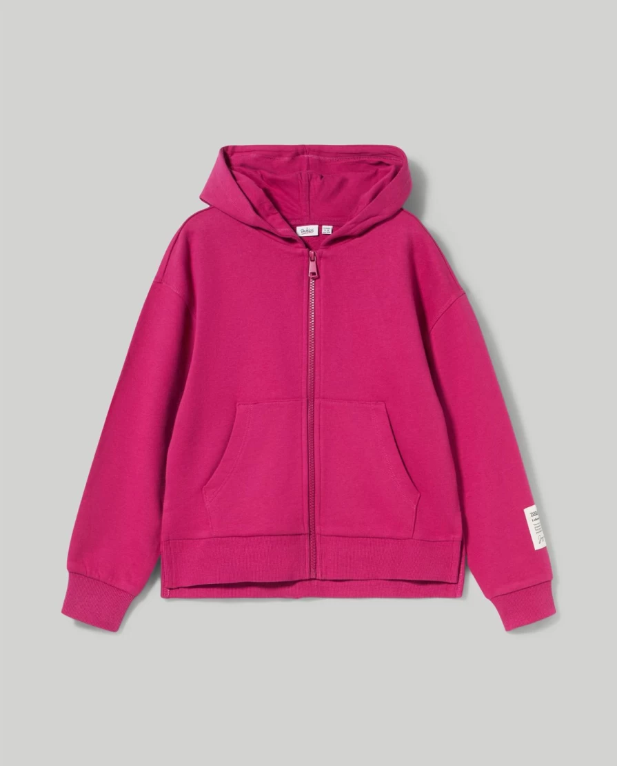 Blukids Youth Hooded Zip-Up Sweatshirt - Soft Pure Cotton Pullover for Girls