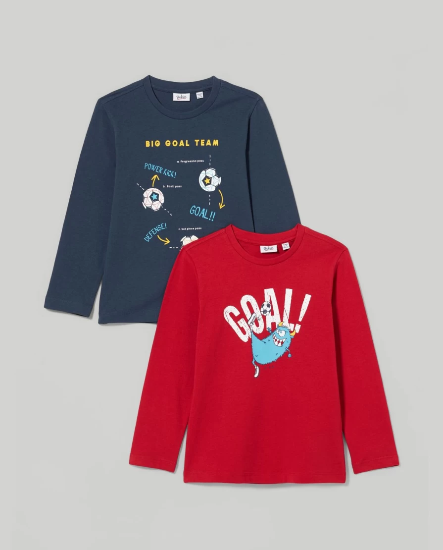"Blukids Boys' 2-Pack 100% Cotton T-Shirts for Children"