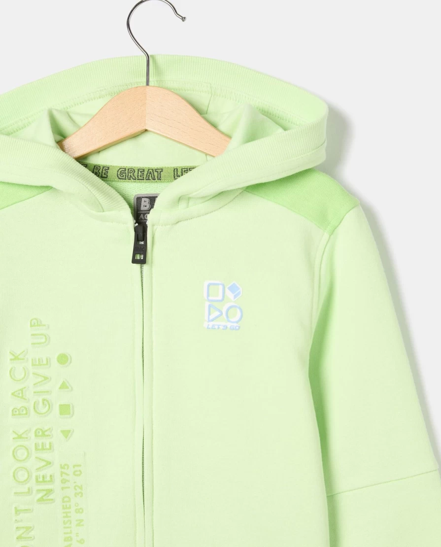 Blukids Cotton Blend Zip-Up Hooded Sweatshirt for Kids - Plain & Comfortable