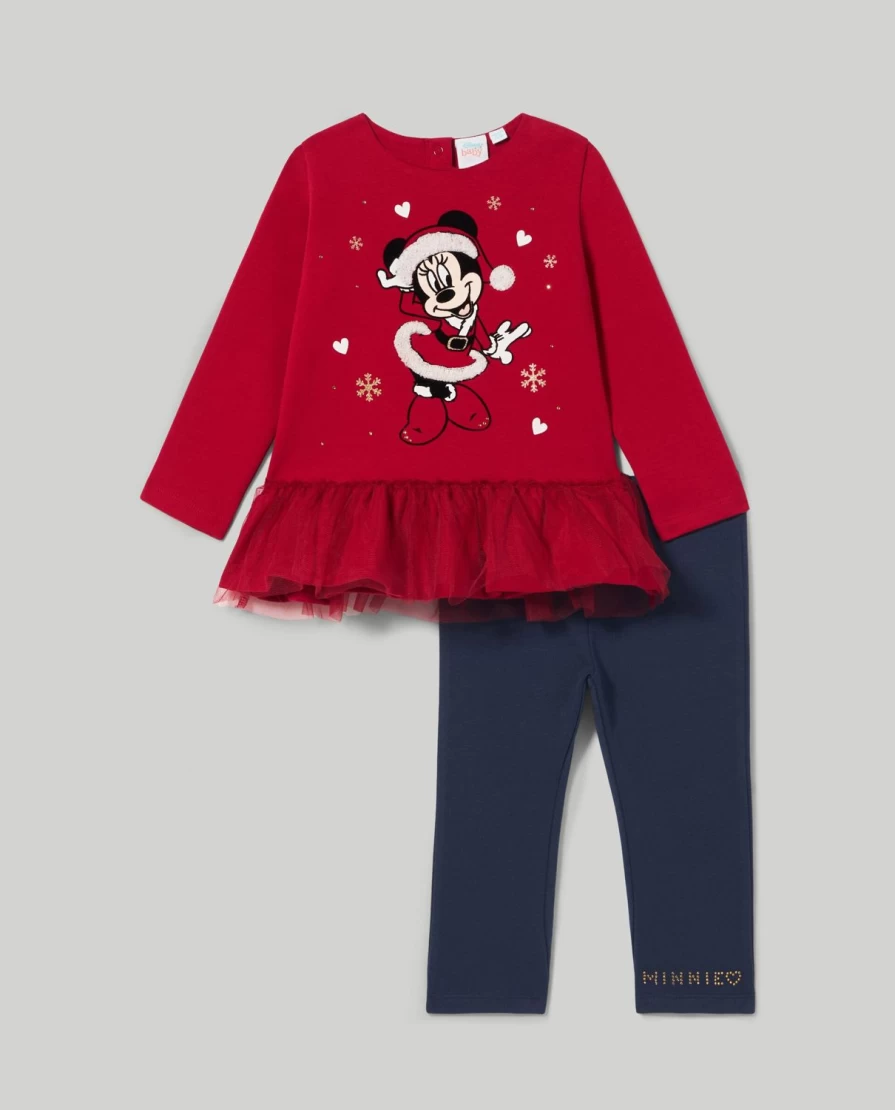 "Blukids Minnie Mouse Teddy Jogging Set for Newborn Baby Girls"