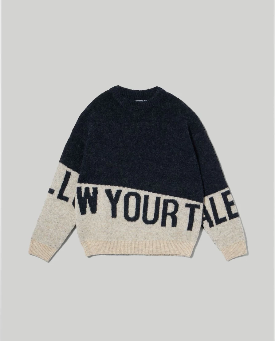 Blukids Youth Boys' Jacquard Wool Blend Crewneck Sweater