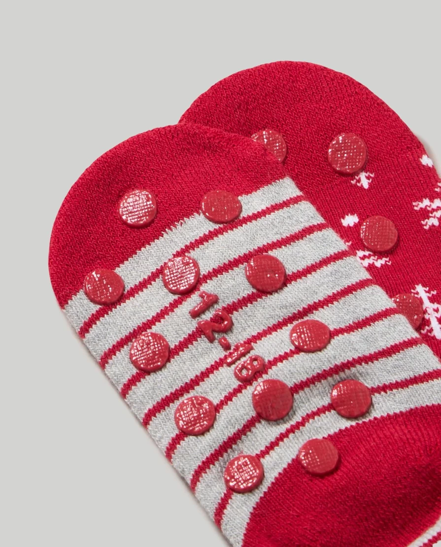 Blukids Pack Of 2 Non-Slip Christmas Socks For Babies - Festive Holiday Gift