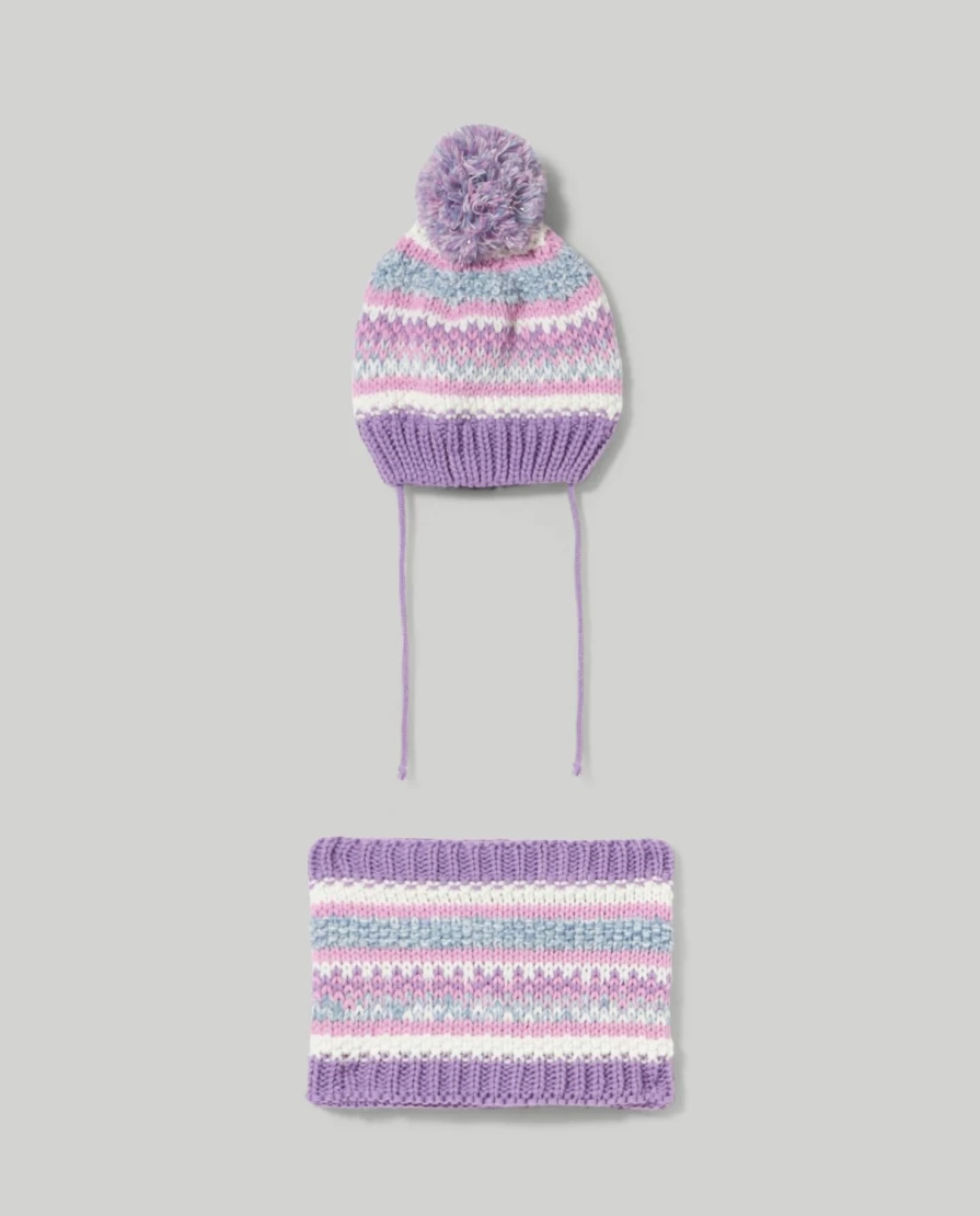 Blukids Kids Tricot Hat and Neck Warmer Set for Winter - Warm Knit Beanie and Scarf Combo for Children