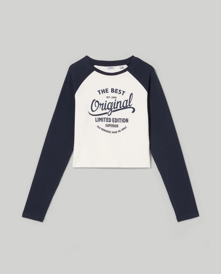 Blukids Youth Girls Long Sleeve Cropped Tee Top