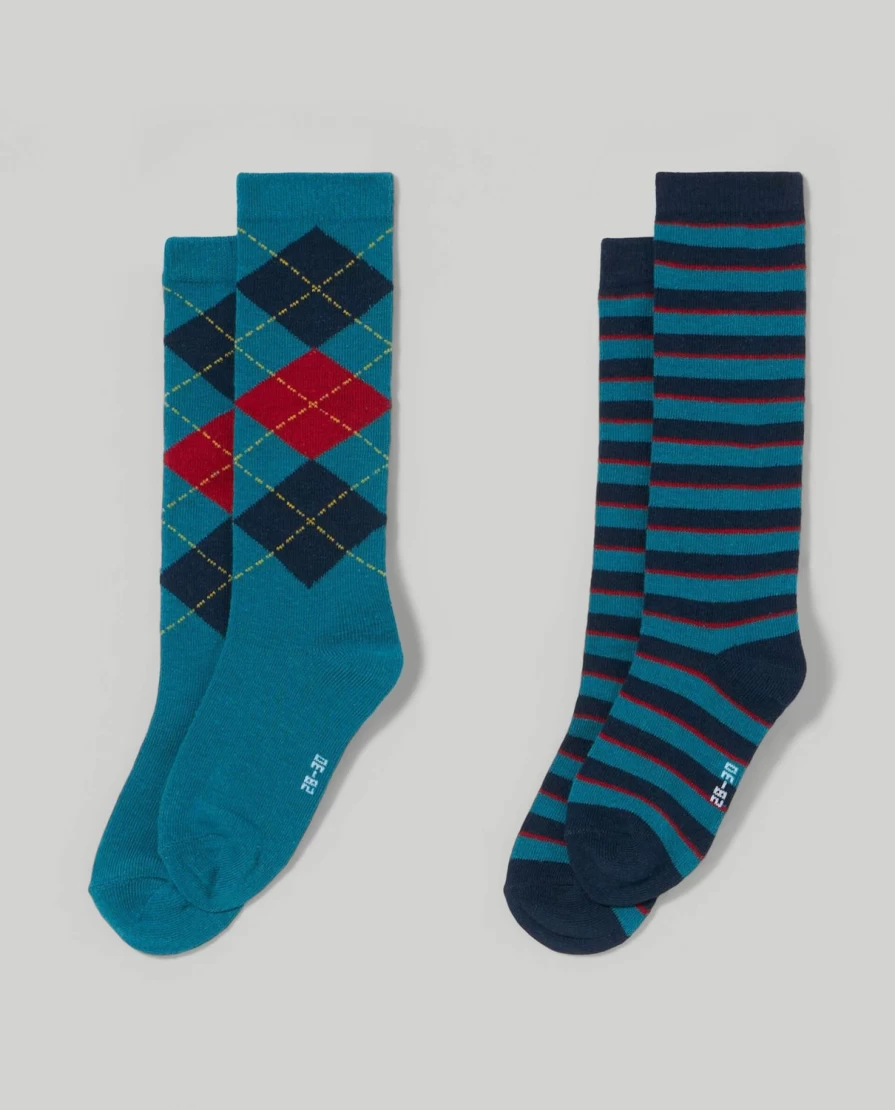 "Blukids Kids' 2-Pack Long Socks for Boys & Girls"