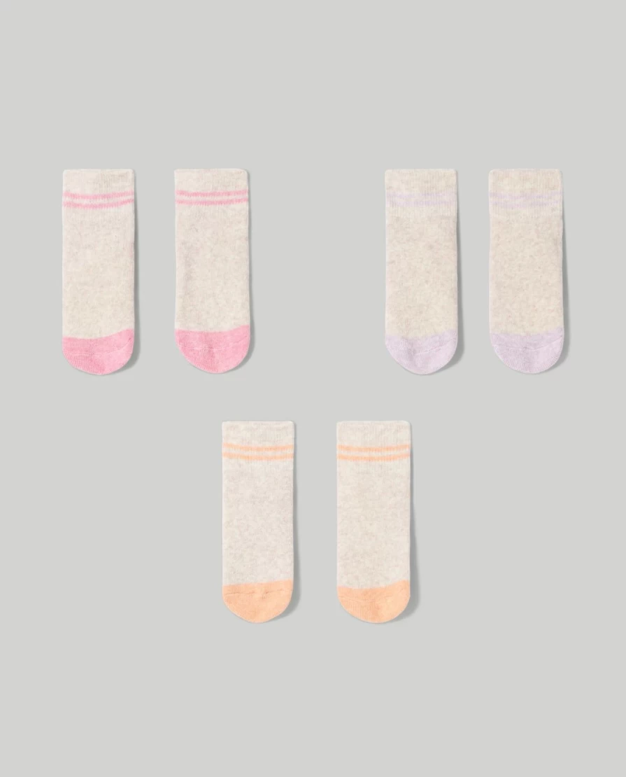 Blukids Pack of 3 Non-Slip Baby Socks for Newborns - Soft Anti-Skid Infant Socks
