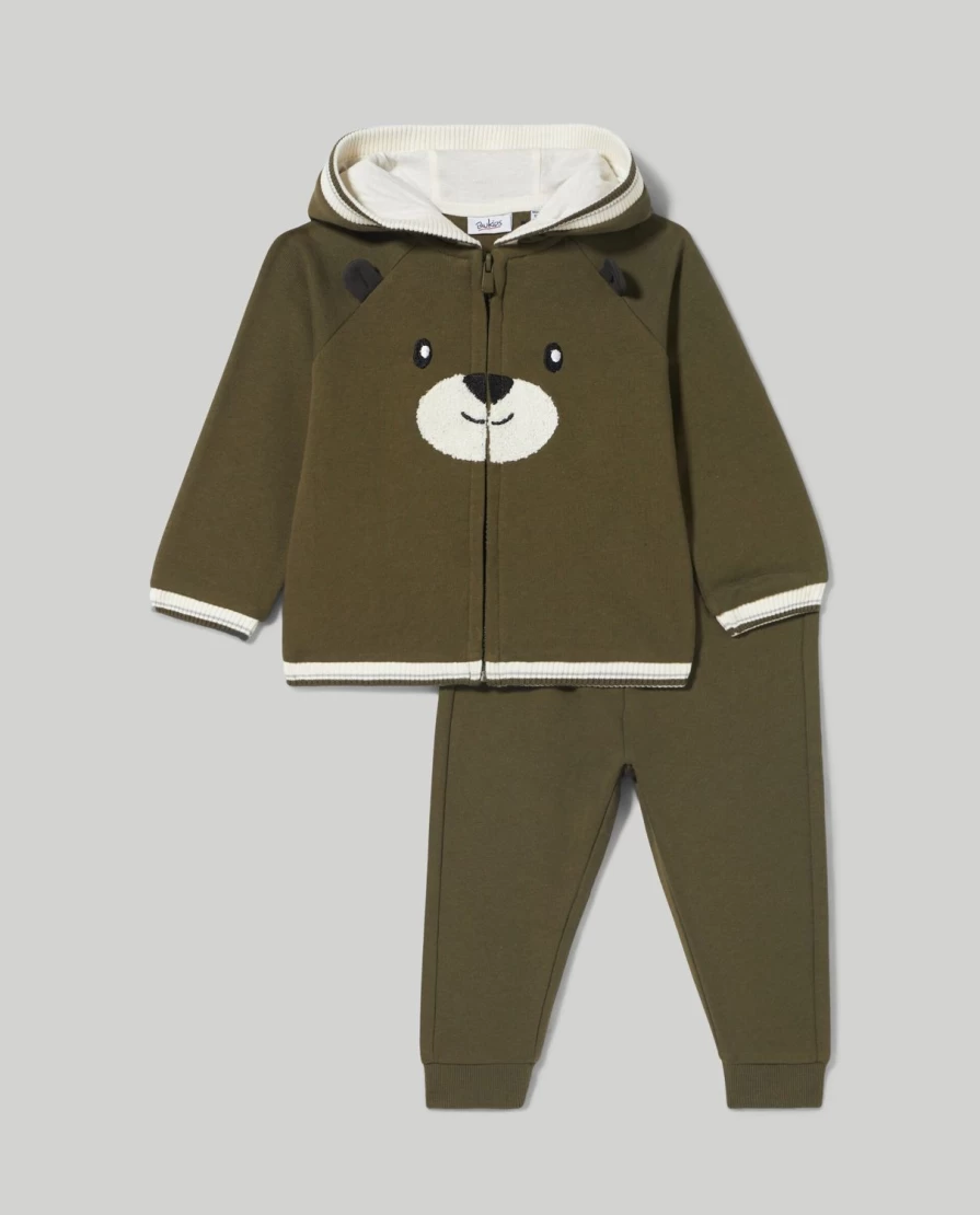 Blukids Newborn Cotton Jogging Set with Soft Teddy Insert - Cozy Baby Outfit for Infants