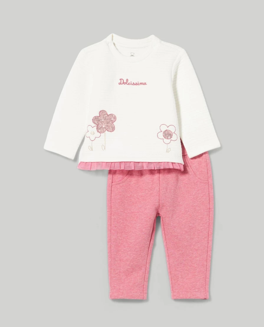 Blukids Newborn Jogging Set with Matelasse Shirt - Soft Baby Outfit for Comfort