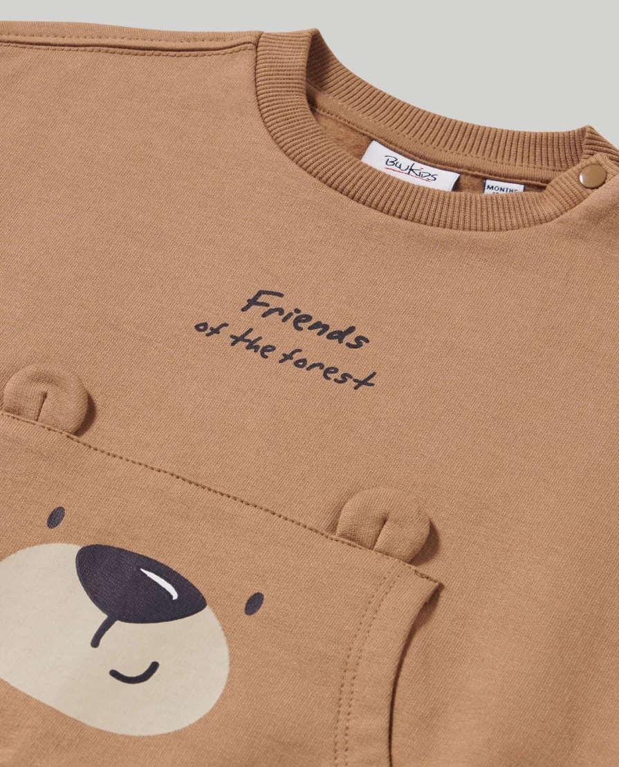 Blukids Newborn 3D Print Crewneck Sweatshirt - Soft & Cute Baby Apparel