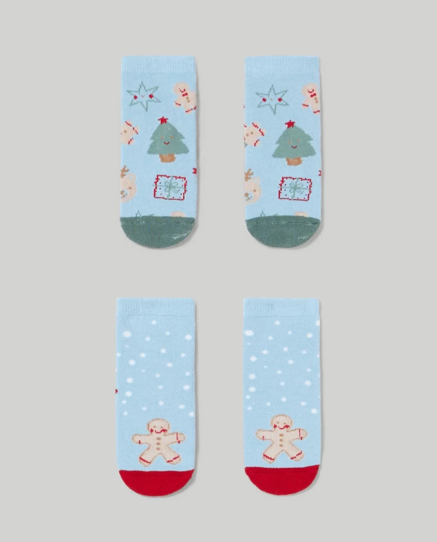 Blukids Non-Slip Holiday Socks for Babies - Festive Christmas Grip Socks for Infants