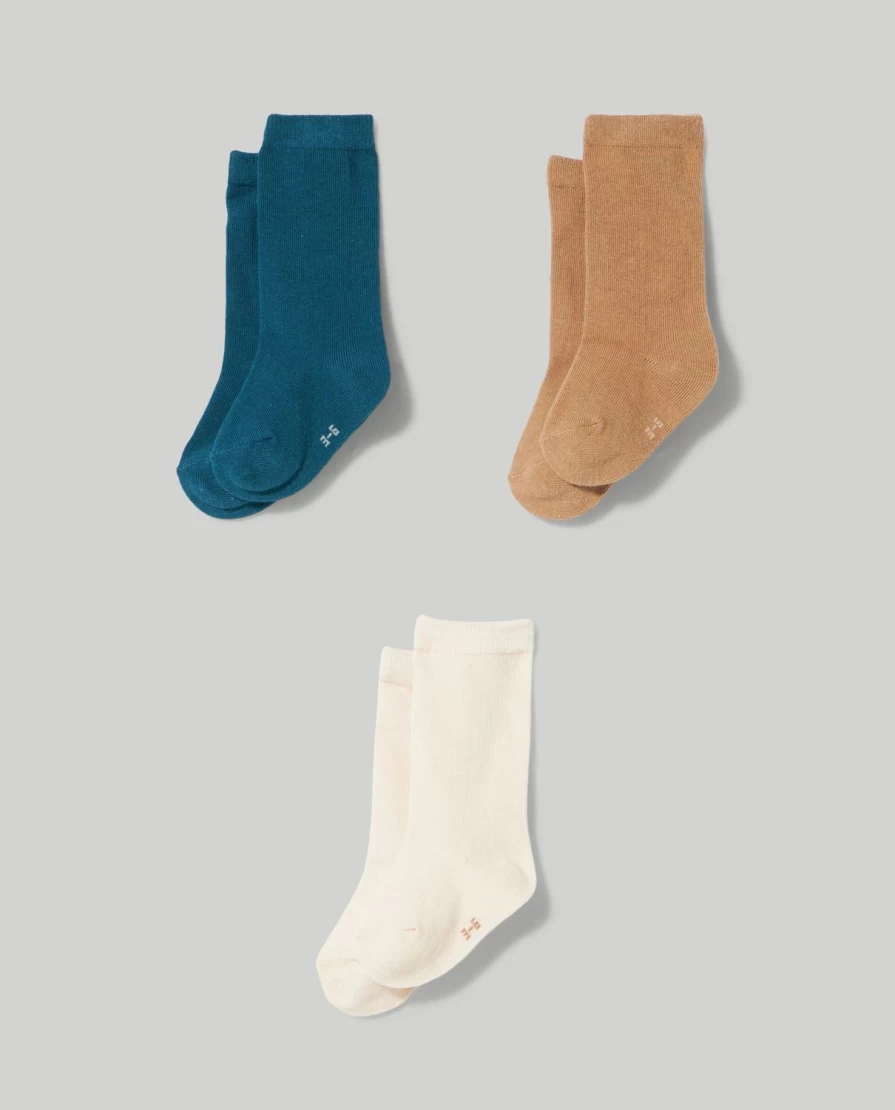 "Blukids 3-Pack Newborn Baby Long Socks – Soft & Comfortable"