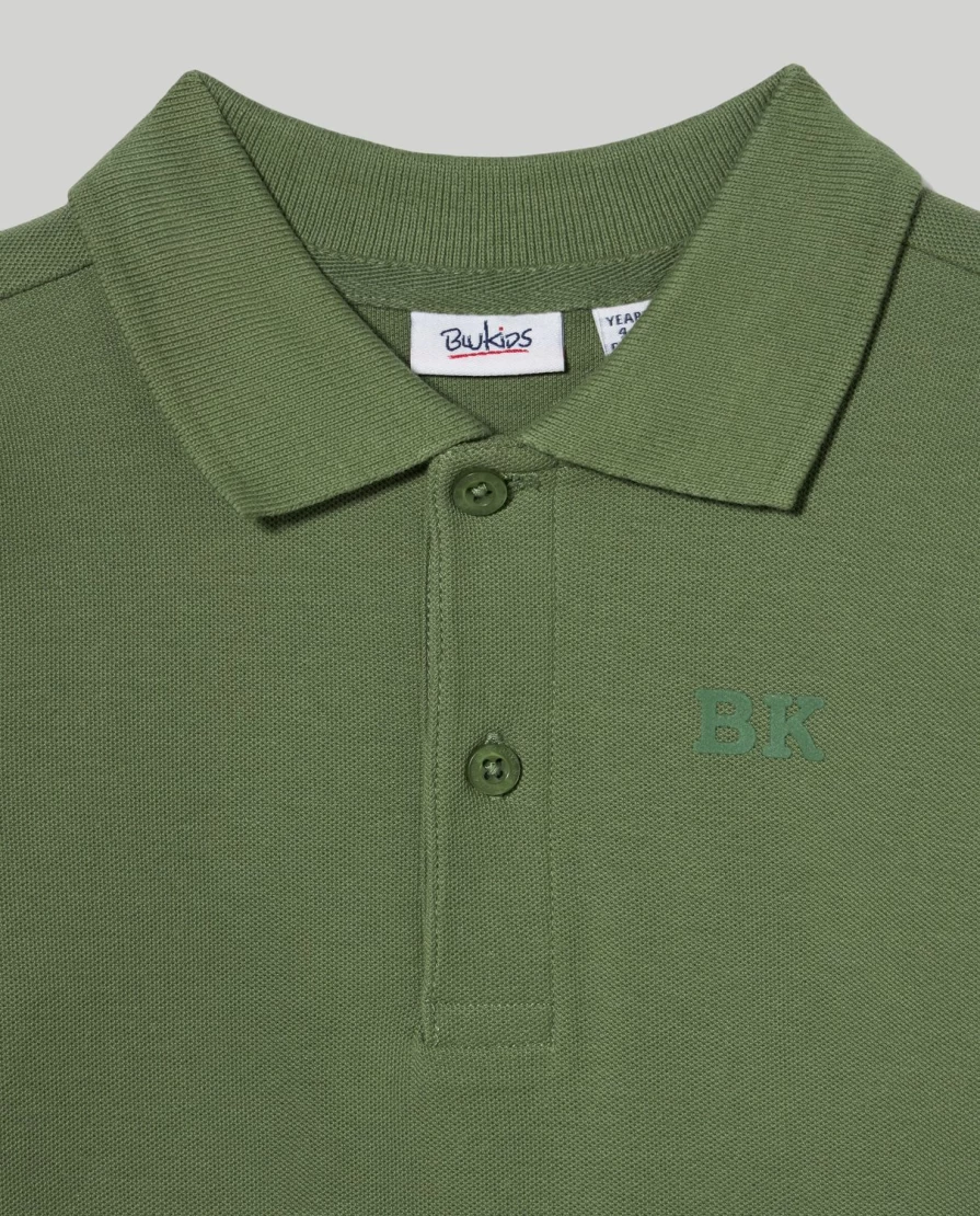 Blukids Kids' Pure Cotton Long-Sleeve Pique Polo Shirt for Boys and Girls