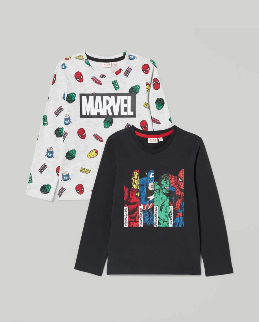 Blukids Marvel Long Sleeve T-Shirts for Children - Pack of 2