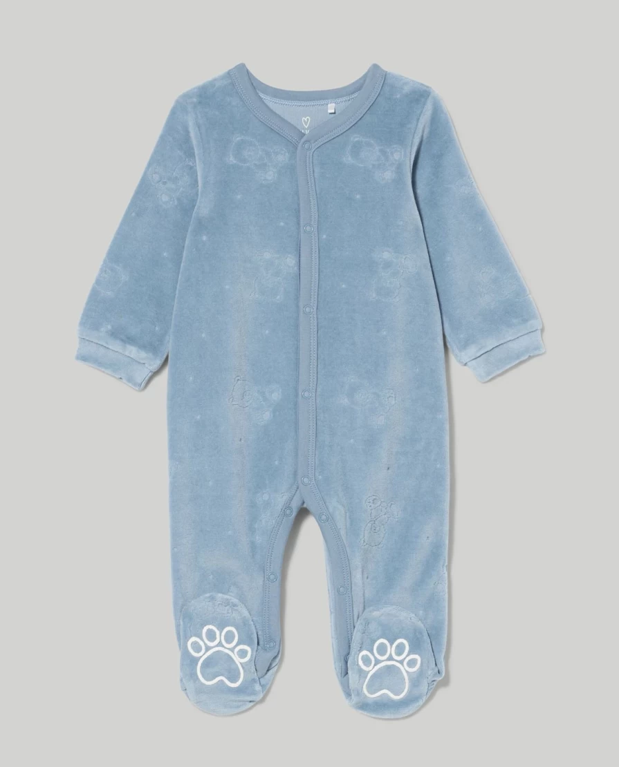 Blukids Newborn Velor Onesie - Soft & Cozy Baby Romper for Birth