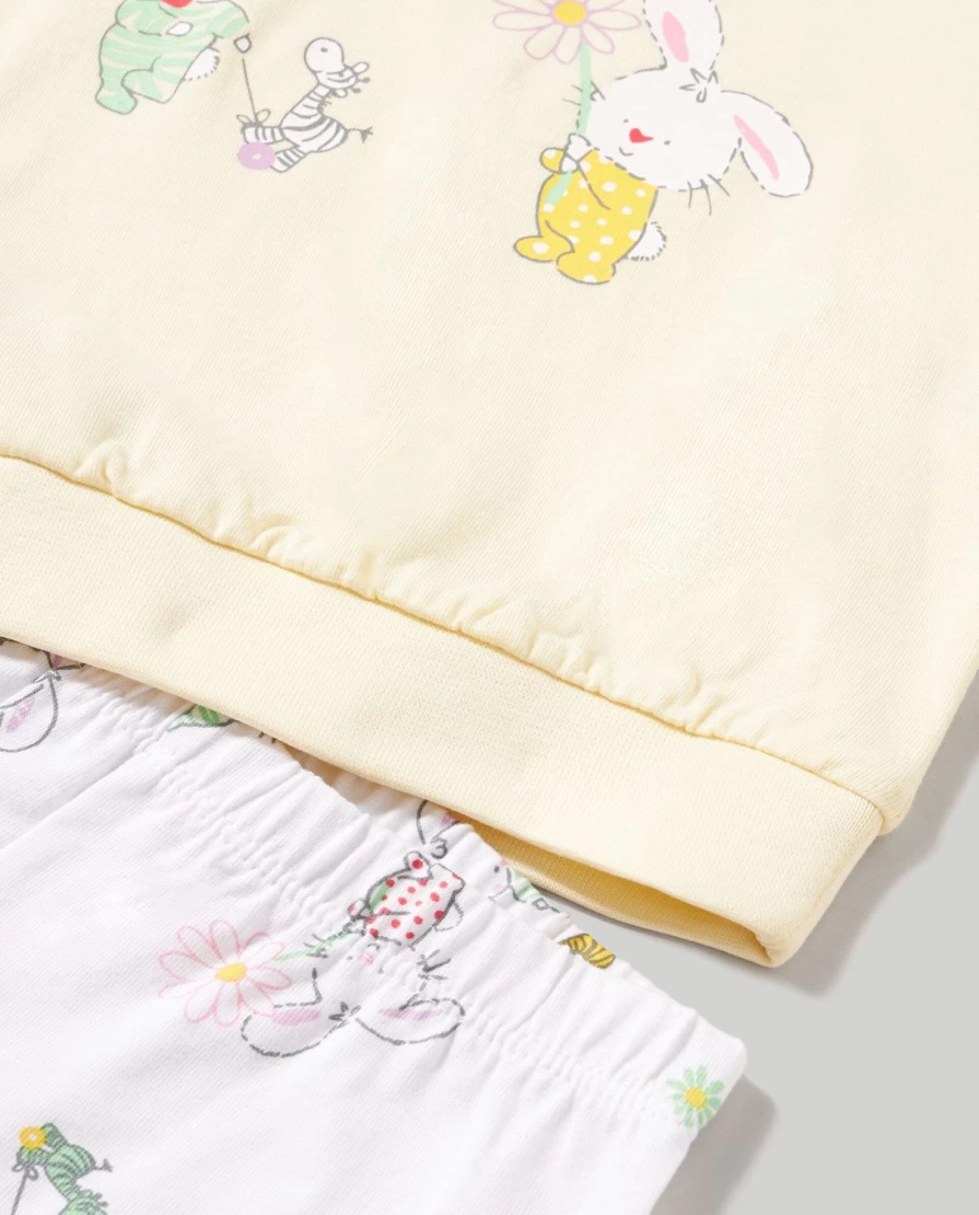 Blukids Newborn Baby Girls Long Pajama Set - 100% Pure Cotton Soft Sleepwear
