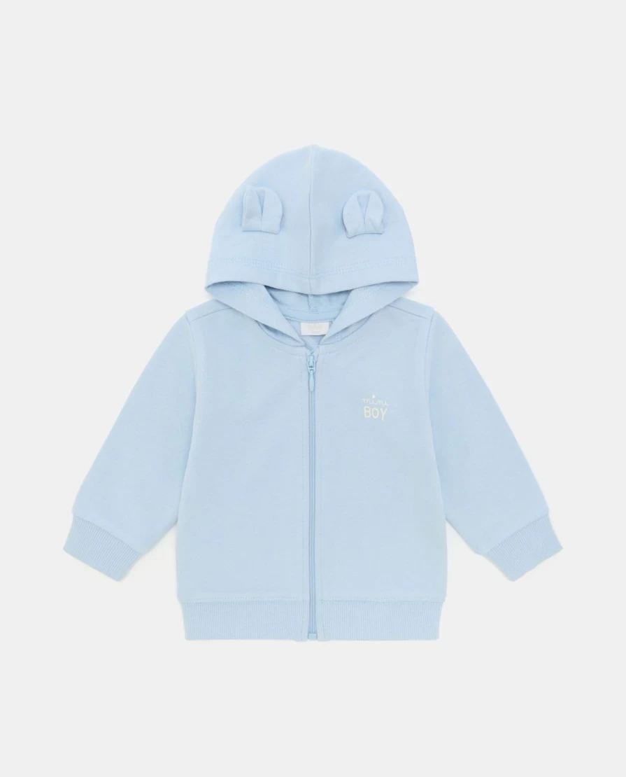 Blukids Newborn Zip-Up Hooded Sweatshirt - 100% Pure Cotton Baby Unisex Pullover