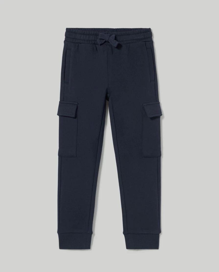 "Blukids Boys' Pure Cotton Cargo Joggers - Comfortable Sweatshirt Pants for Children"