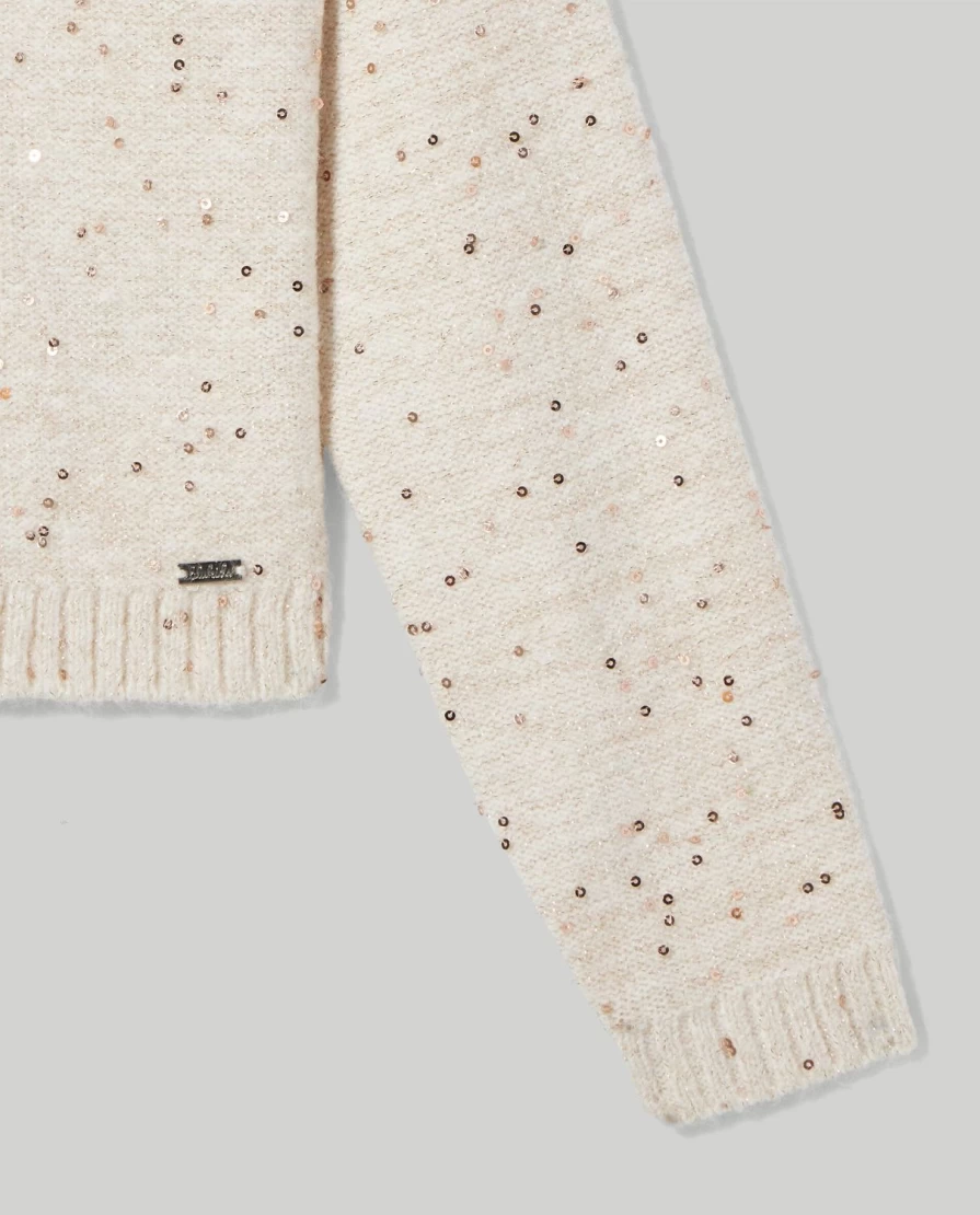 Blukids Girls' Sparkling Sequins Cardigan for Children - Stylish & Comfortable Knitwear
