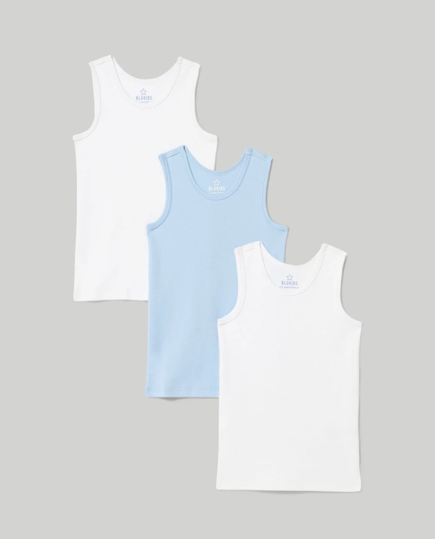 "Blukids 3-Pack Pure Cotton Boys & Girls Tank Tops - Soft Kids Undershirts"