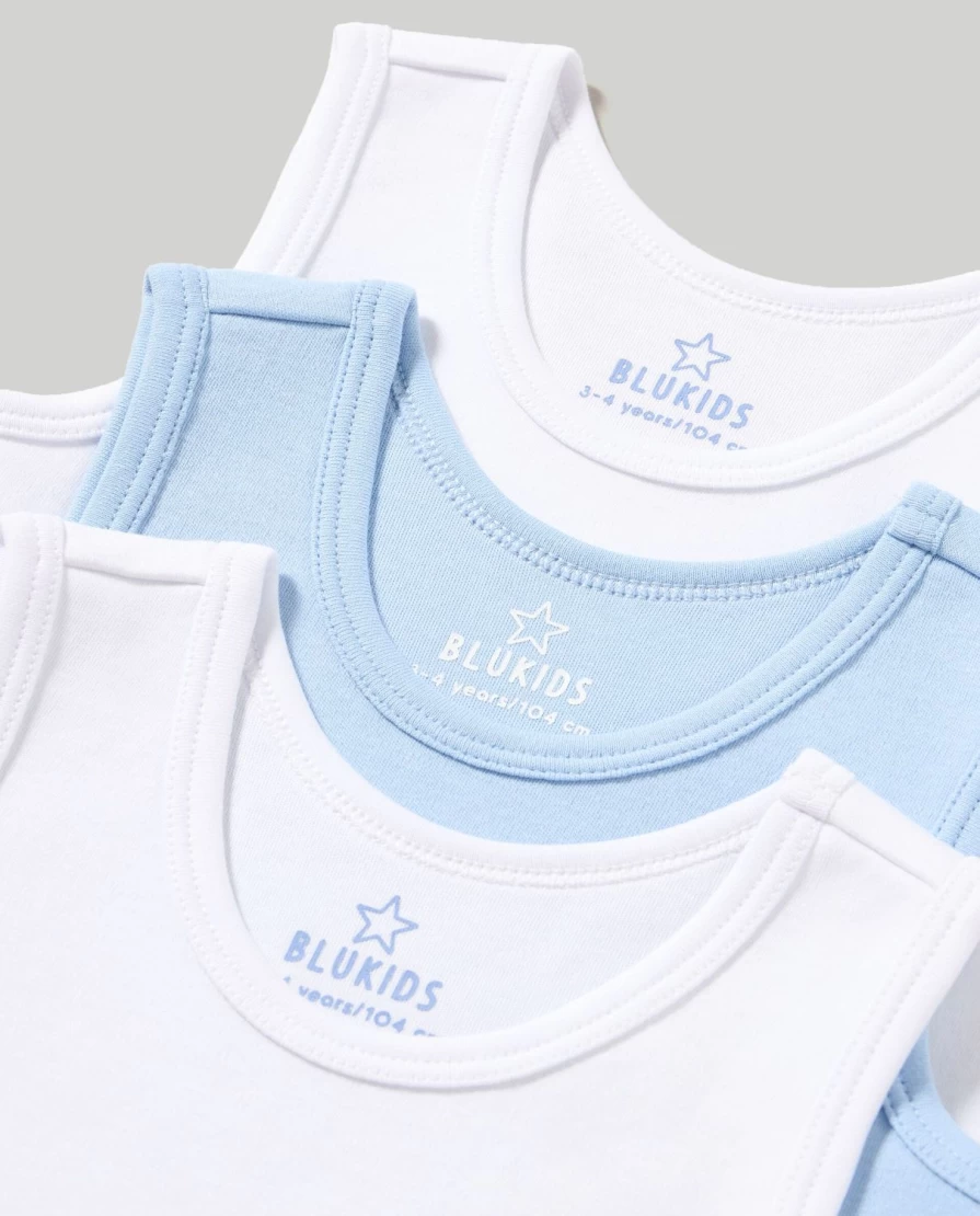 "Blukids 3-Pack Pure Cotton Boys & Girls Tank Tops - Soft Kids Undershirts"