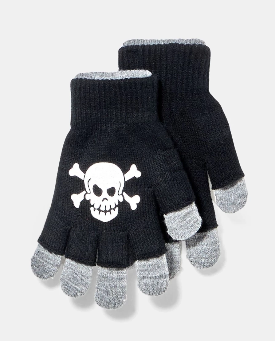 Blukids Children's Tricot Gloves with Glow in The Dark Print - Fun & Safe for Kids