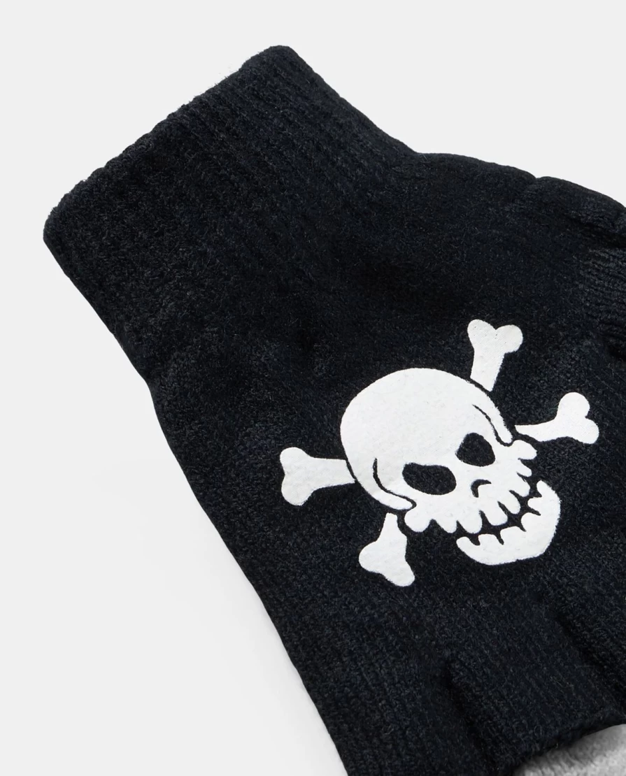 Blukids Children's Tricot Gloves with Glow in The Dark Print - Fun & Safe for Kids